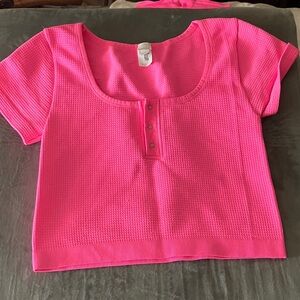 Colsie Hot Pink Short Sleeve Tee and Short Set